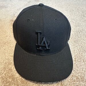 All Black LA dodgers hat